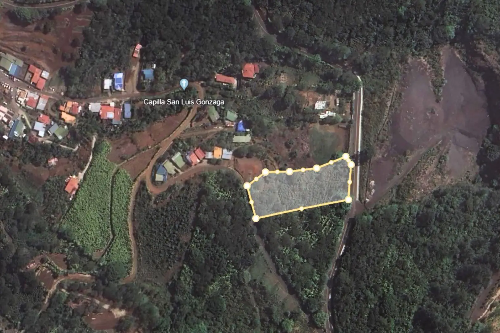 A satellite image of the area around the site.